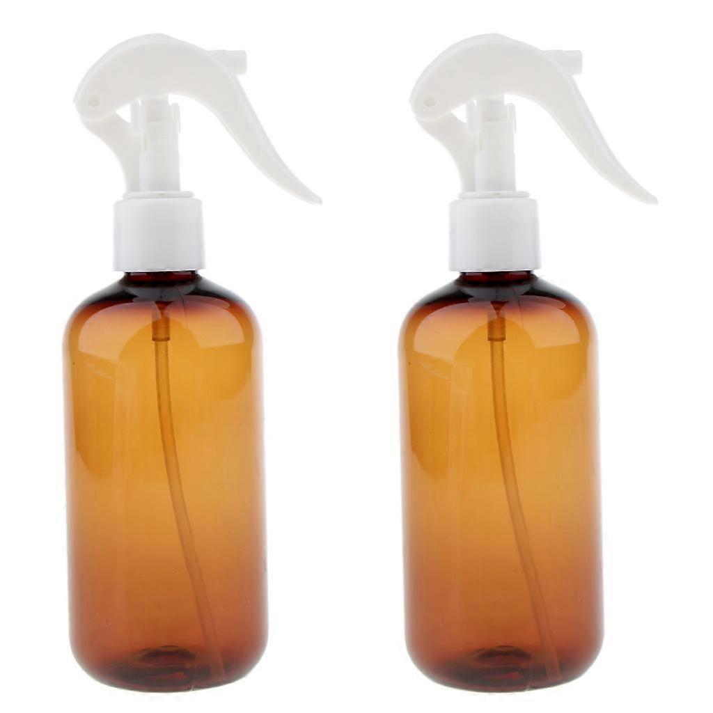 2PCS Empty Water Spray Bottle Trigger Mister Plastic Refillable 250ml White Cap
