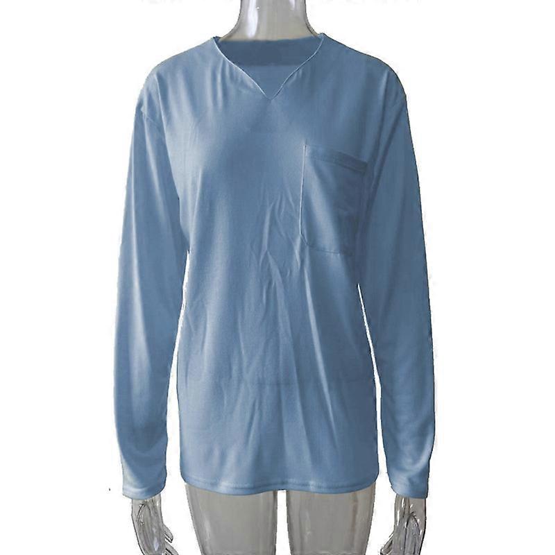 Women's V Neck long Sleeve T Shirt Solid/Color Block Casual Basic Tops Summer Tees