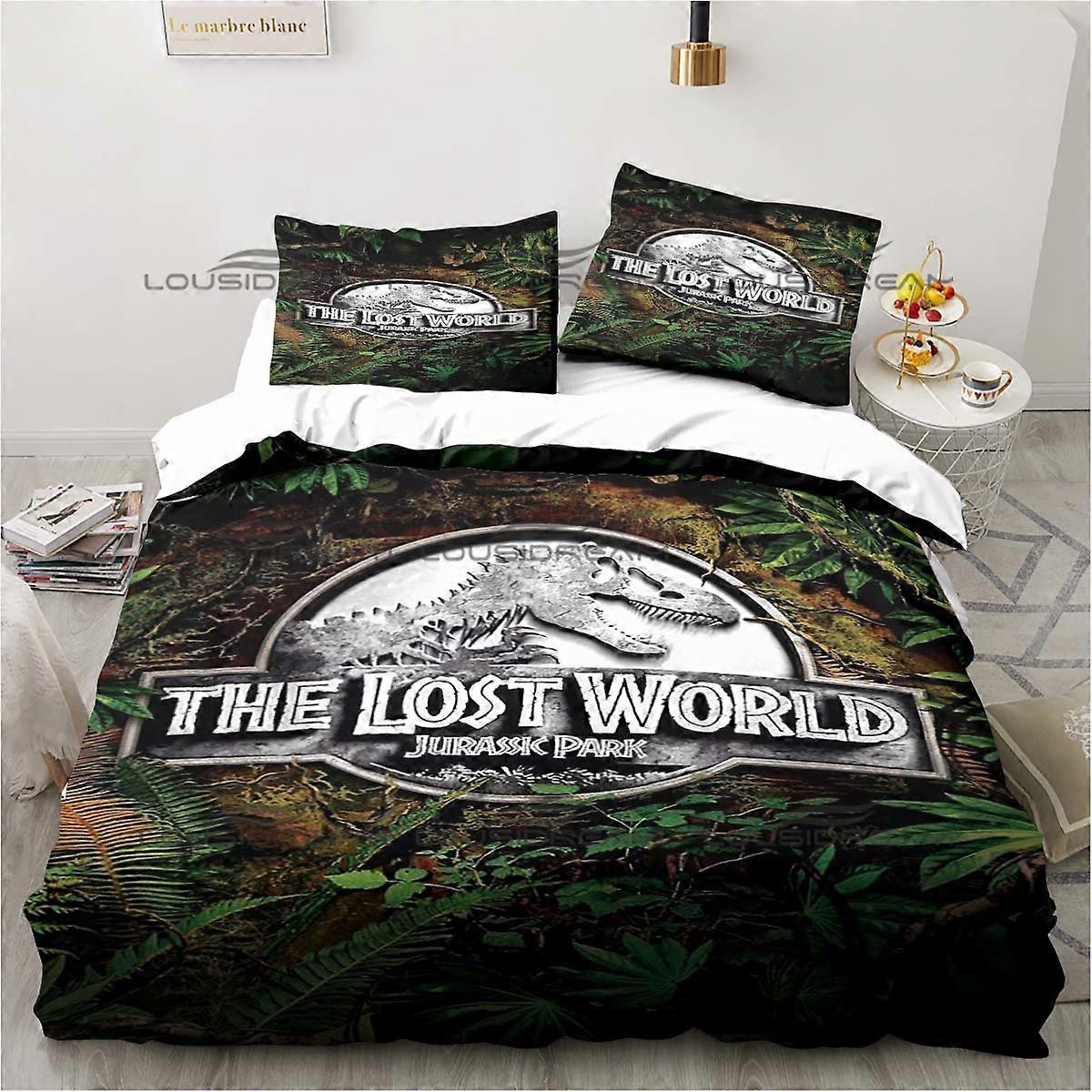y1323 Lakan Jurassic Park sängkläder Dinasours Twin Sängkläder Set 3-delat täcke set Sängpåslakan Dubbelking Cover Home Textil lakan vvb1