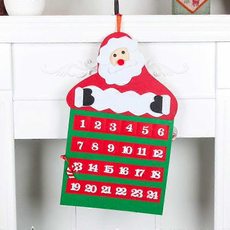 Christmas Countdown Calendar Pendant Santa Claus Christmas Socks Calendar Felt Calendar Decoration