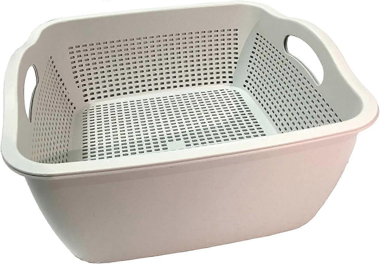 Colander Strainer For Fruit and Vegetable , Stackable Soaking Bowl and Colander Set , 2 in 1 (style 1)
