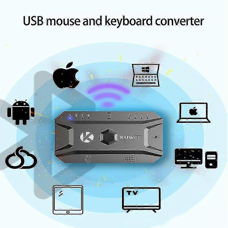 Bluetooth Hub USB 5.0 Converter Bedraad Toetsenbord Muis Naar Draadloze Hub Adapter Ondersteuning 8 Apparaten Voor Tablet Laptop Mobiel