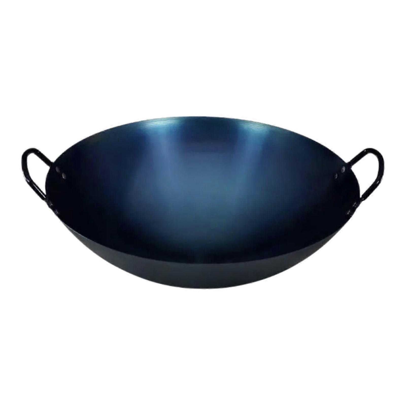 Iron Wok Pan Practical Lightweight Stir Fry Pan for Simmering Stewing Frying 34cm
