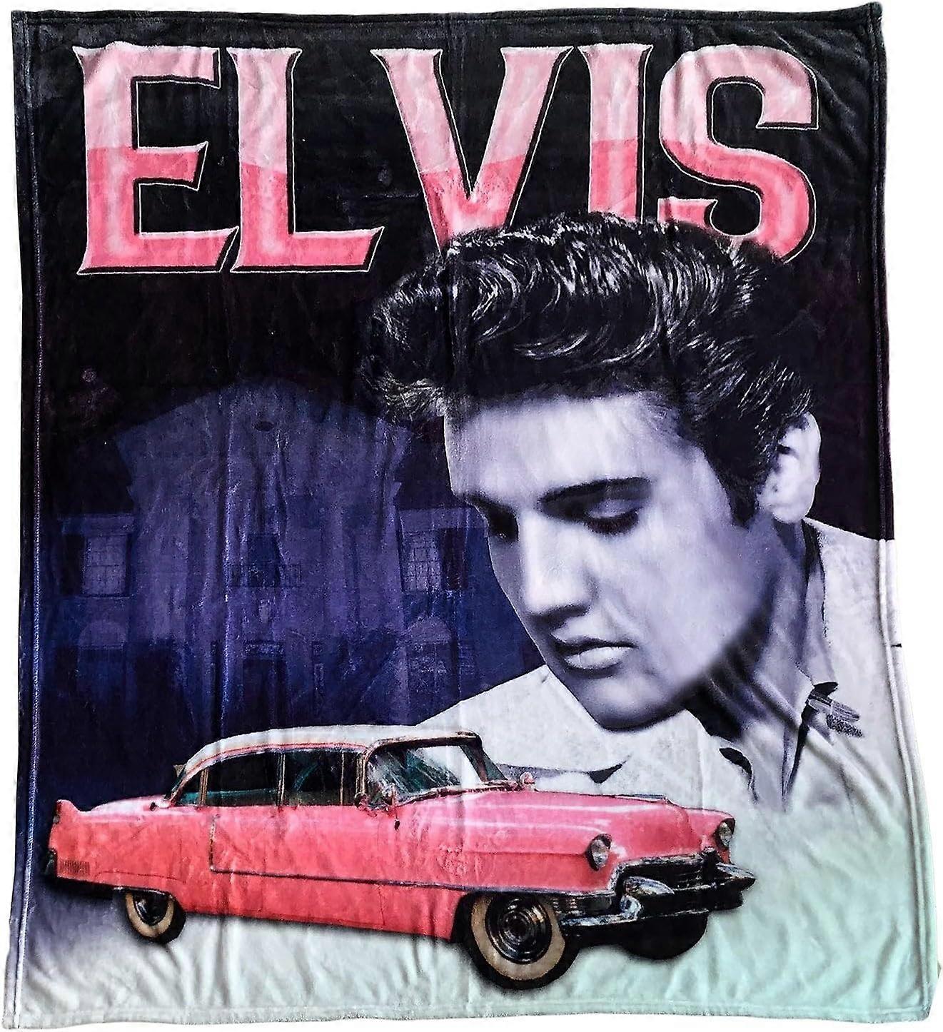 Elvis Presley Throw Blanket with Pink Caddy