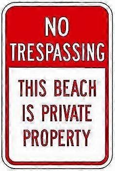 Säkerhetsskylt 12 X 8 tums faroskylt Inget intrång Denna strand är privat egendom Skylt Väggkonst Varna