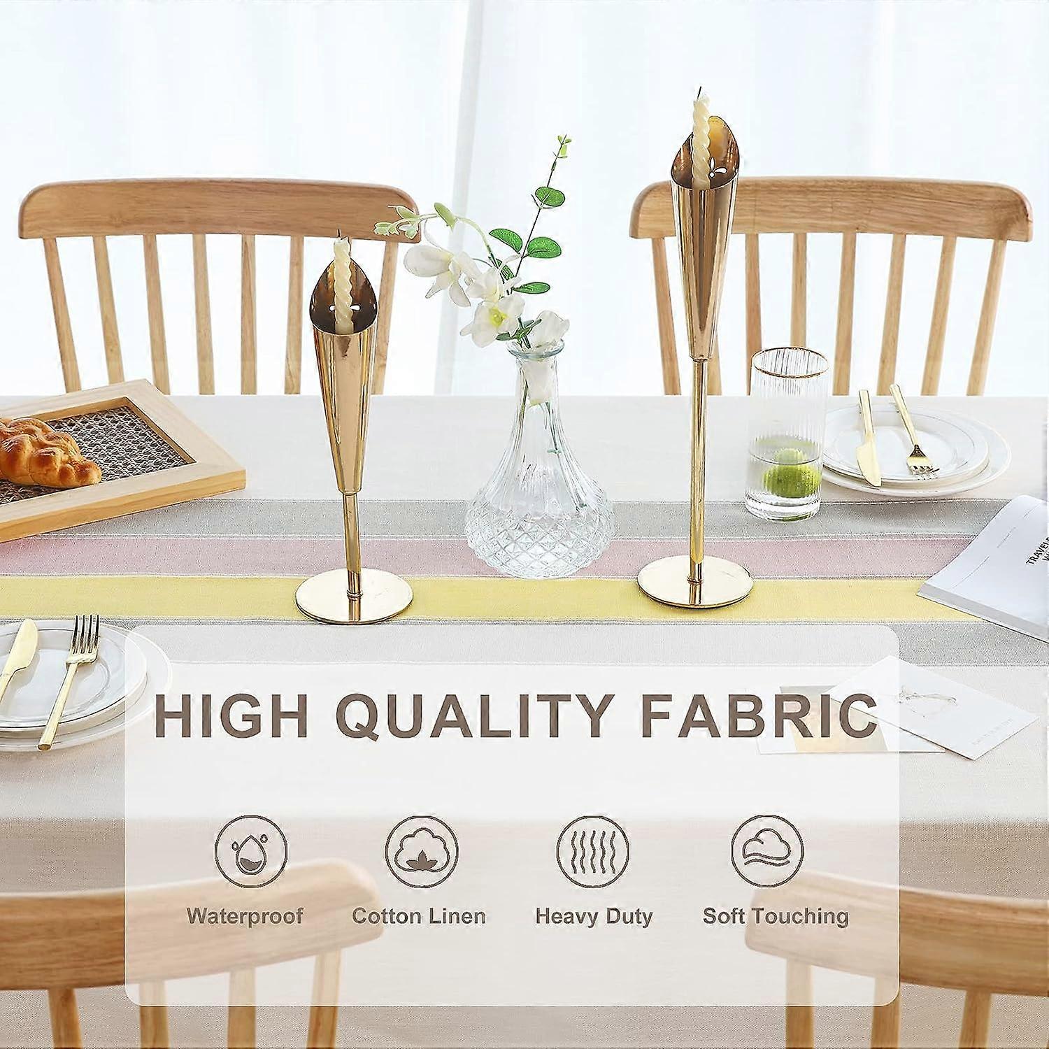 Toalha de mesa retangular Anti mancha elegante toalha de mesa de linho 140x180 cm toalha de mesa retangular para decoração de mesa de cozinha da sala de jantar em casa