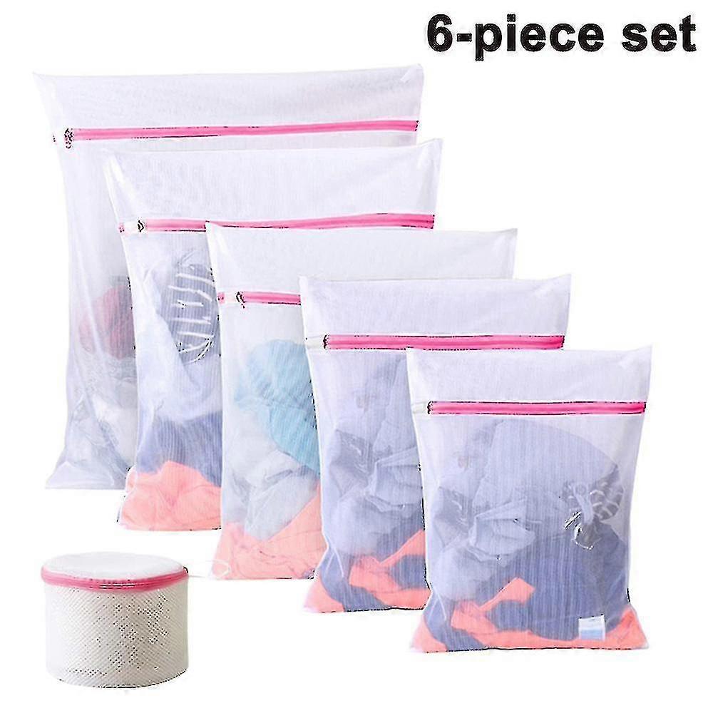6 Pcs Mesh Laundry Bags For Delicates Travel Storage Organizer Pack