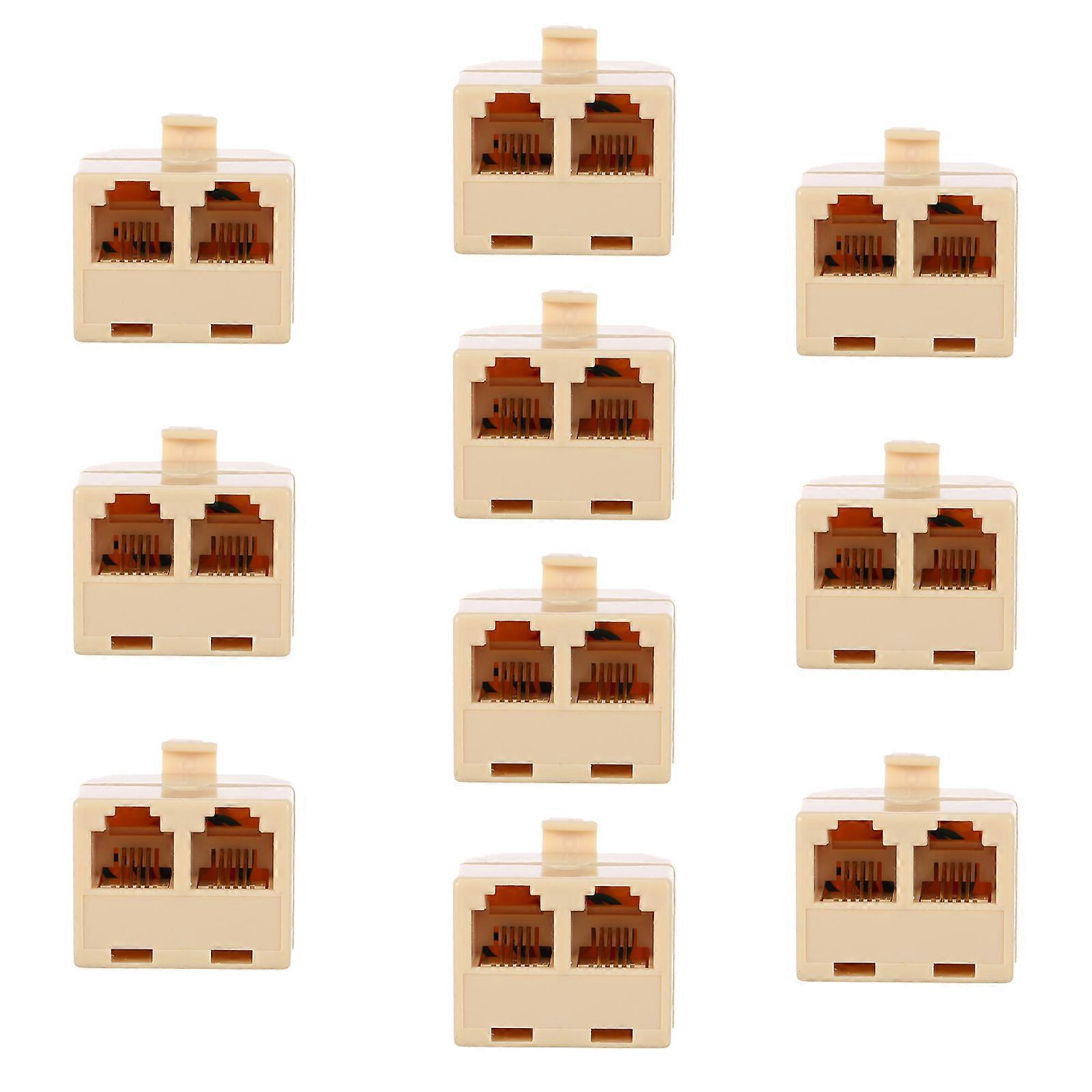 10PCS RJ11 Socket Splitter Telephone Wall Separator Telephone Plug Splitter