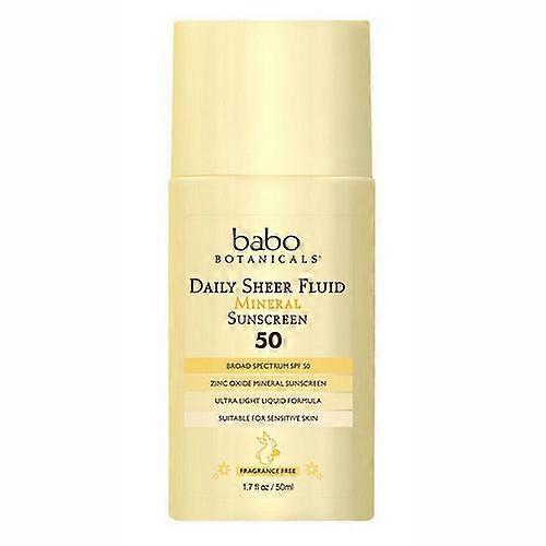 Babo Botanicals SPF 50 日常透明液体矿物防晒霜,1.7 盎司