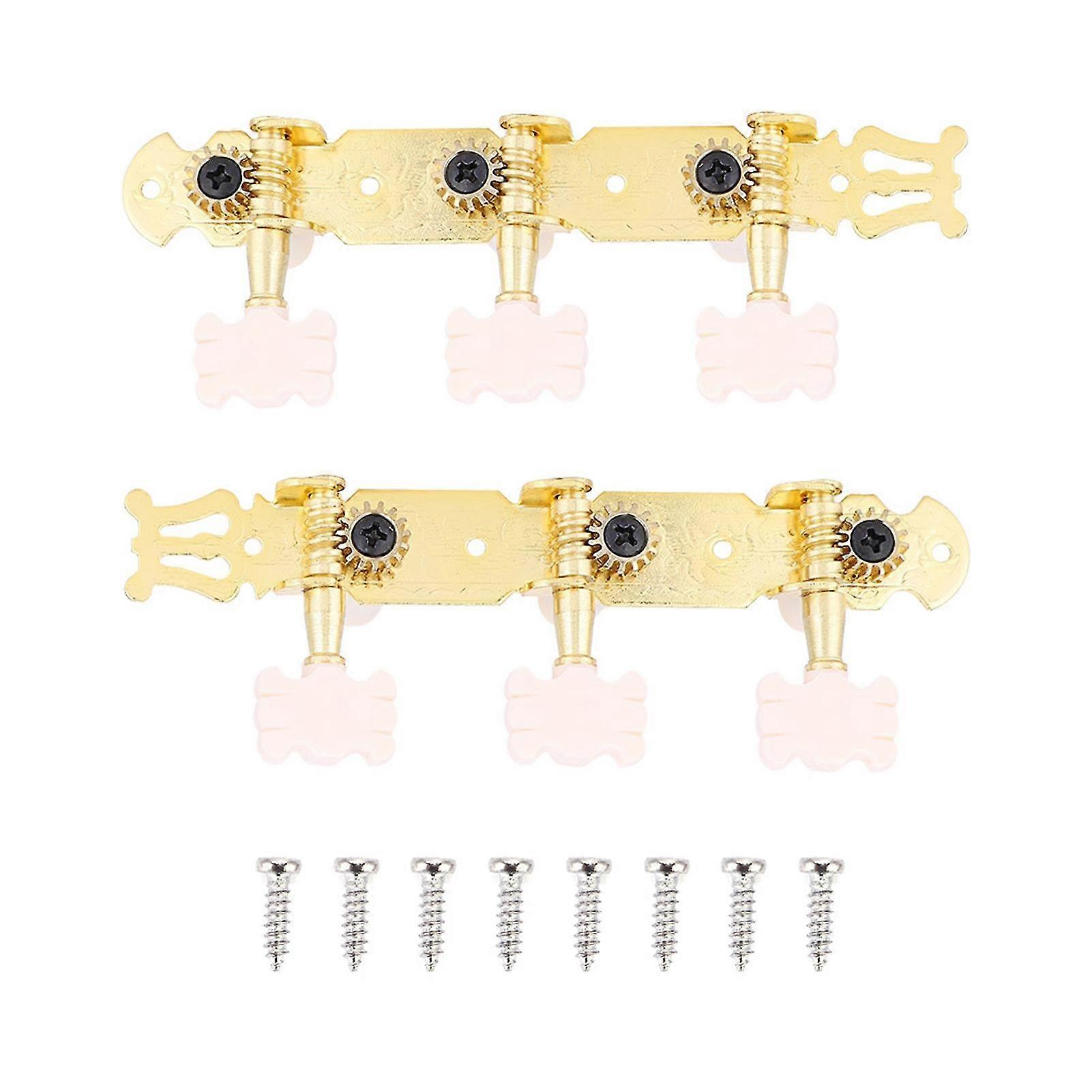 3+3 AcrylicClassical Guitar String Tuning Peg Tuners Machine Heads Gold
