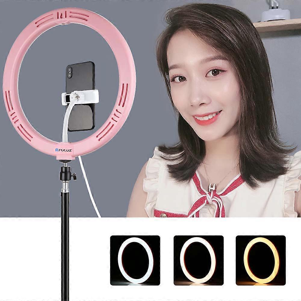 PU457B/PU457F 11.8 inch 30cm 3200K 6500K 3 Modes Dimmable Dual Color Temperature LED Ring Light for Vlogging Selfie Photography Video with Phone Clamp