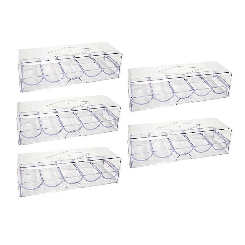 Clear Acrylic Poker Chip Rack with Cover/Casino Chip Tray with Lid, Holds 100 Chips Each