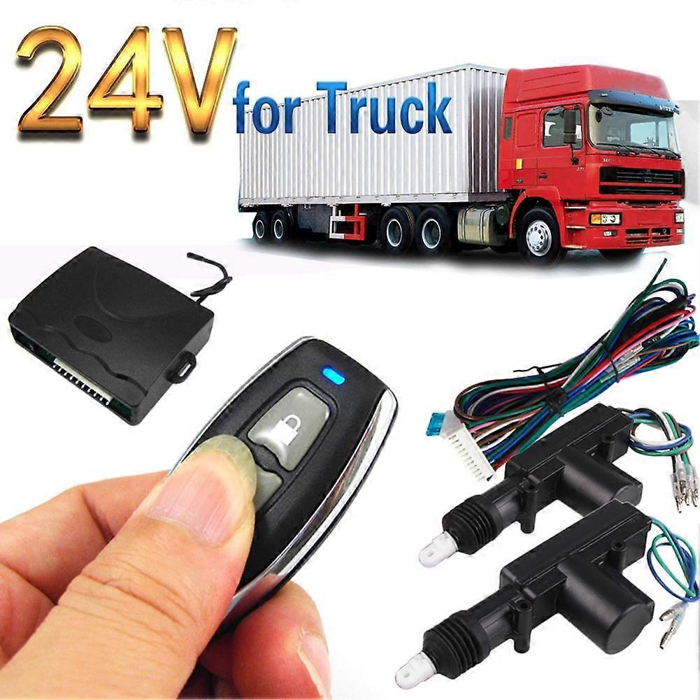 24V Electronic Car Truck Central Remote Control Locking Door Anti-theft Lock Keyless Entry Kit Accessories Universal Wireless