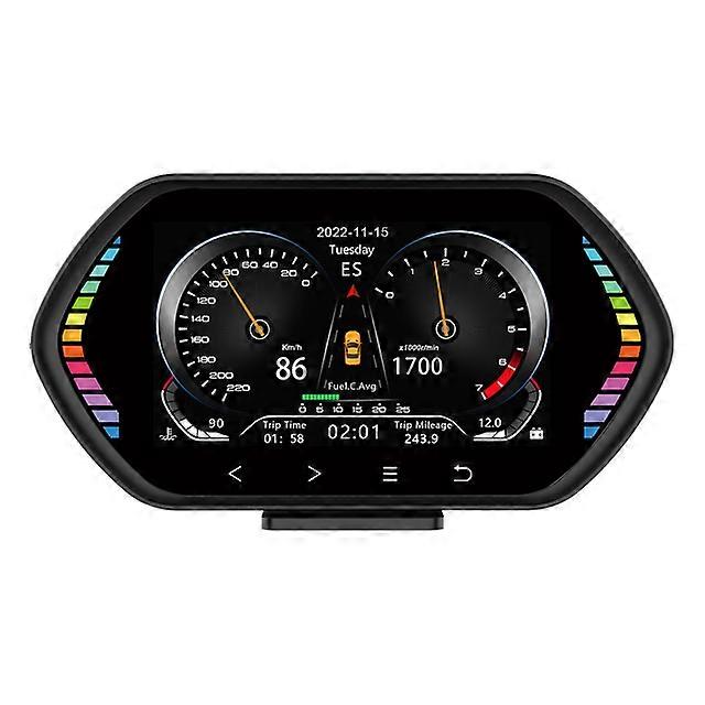 F12 Car Hud Head-up Display OBD2 GPS LCD Touch Screen Car Voltage Speed Slope Meter Car Electric Accessories On-board Computer