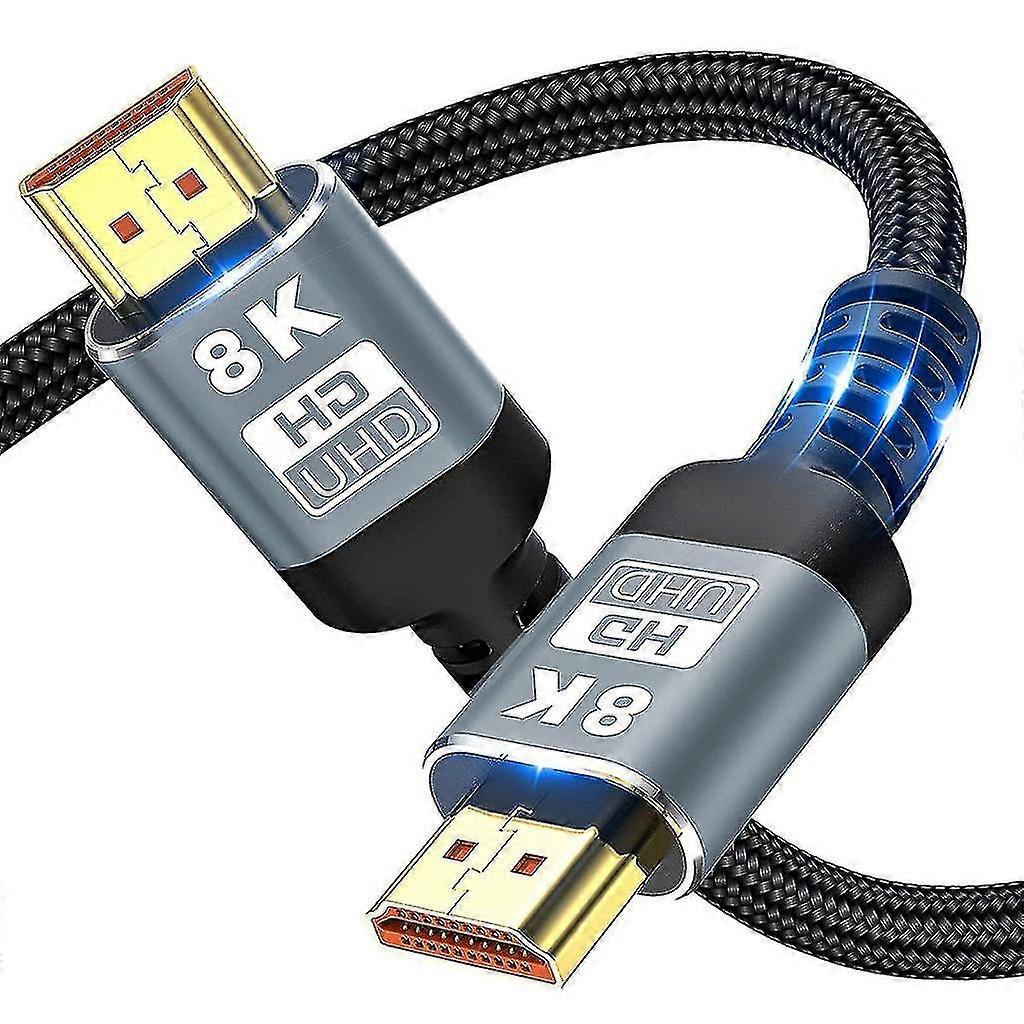 High Speed 8K HDMI-compatible Cable 2.1 48Gbps - 4K@120Hz, 8K@60Hz - High Quality, Braided Cord