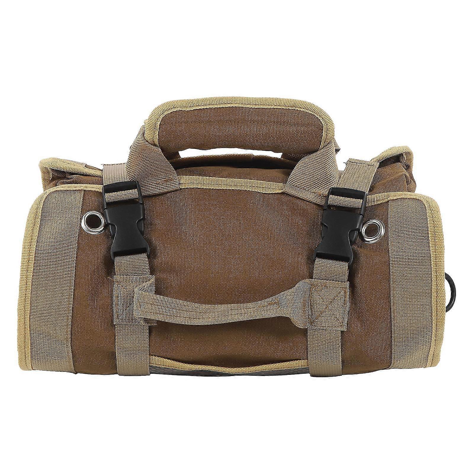 Portable Multi Purpose Tool Storage Pouch Hanging Carrier for Electrician Plumber Carpenter - Khaki Oxford Cloth