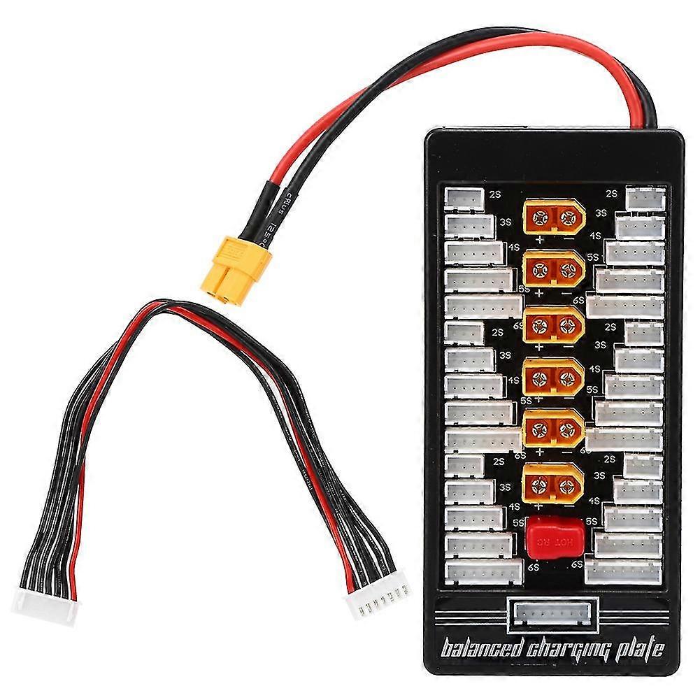 XT60 Plug Parallel Charging Board for RC Battery Charging - Black