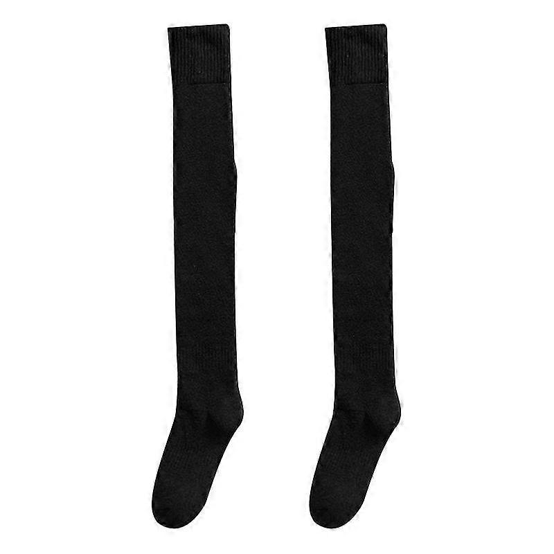 Thigh High Stocking Thickened Plush Solid Color Stretchy Super Soft Keep Warm Windproof Autumn Winte