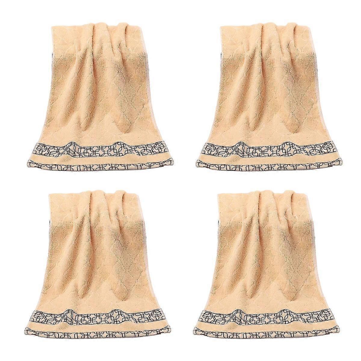 Hand Towel Set of 4 Embroidered pattern cotton Bathroom soft decorative towels