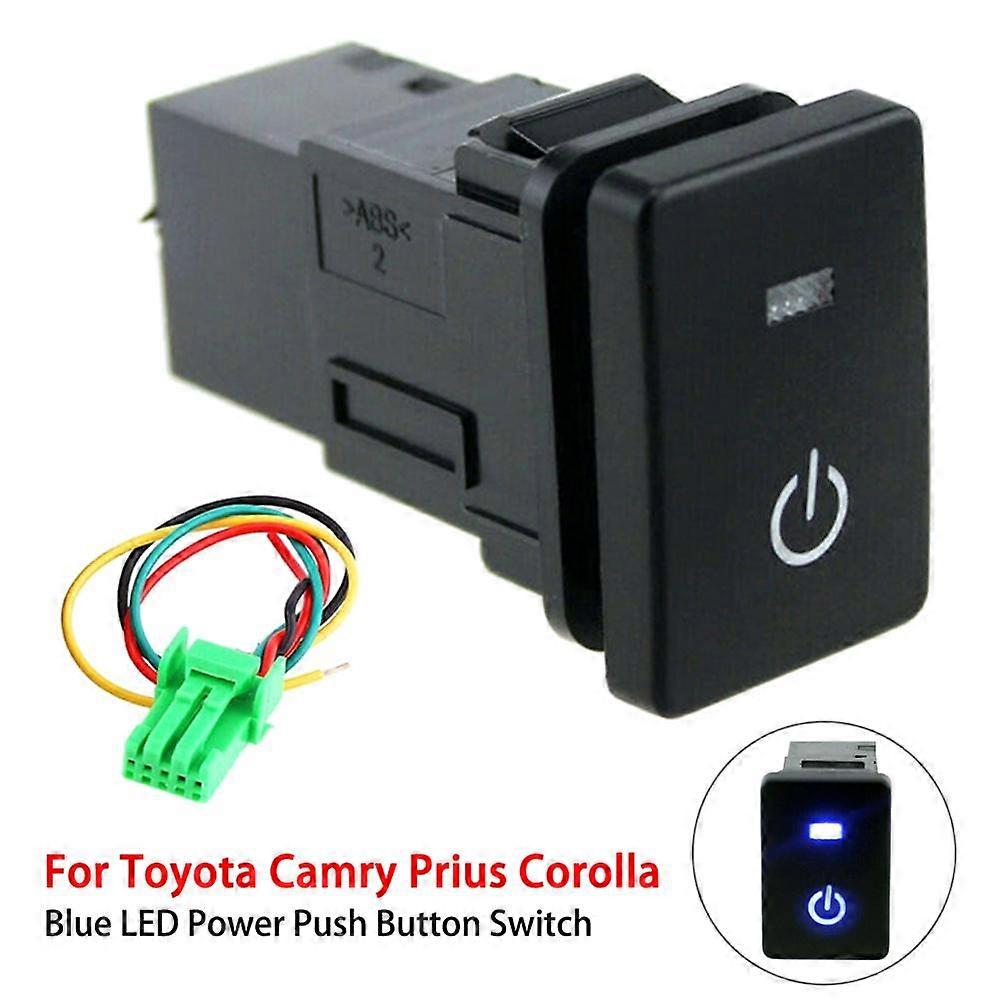 12V Blue LED Illuminated Switch On/Off Laser Push Button Rocker Toggle Switch Auto Led Light Bar Rocker Switch For Toyota Camry