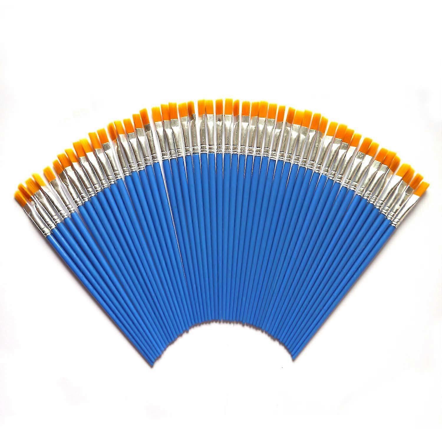 50pcs Flat Brushes Set Acrylic Oil Watercolor Art Painting For Kids
