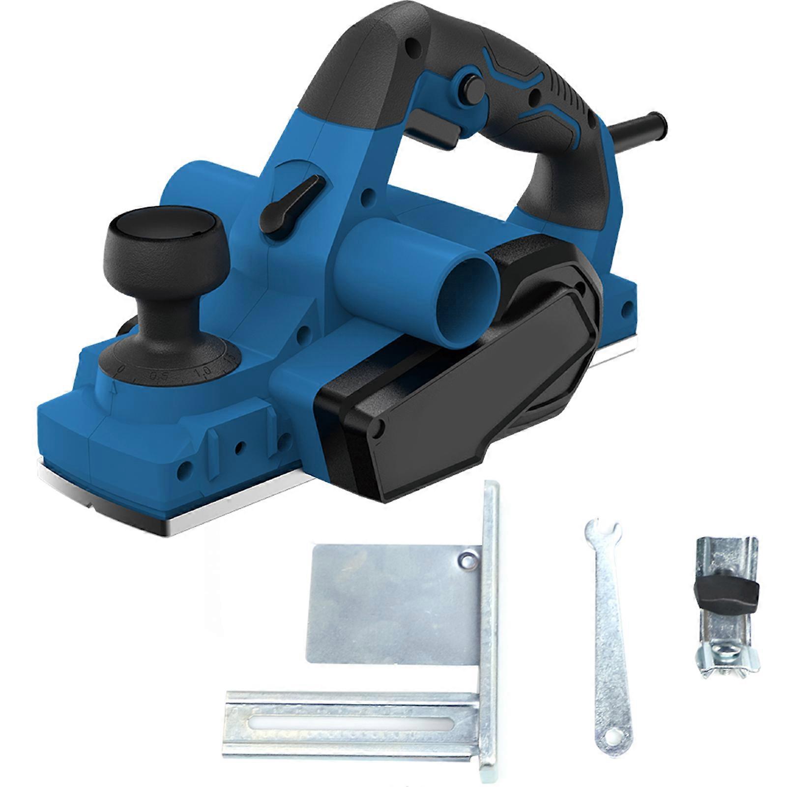Electric Planer, 6Amp 750W 17000 Rpm Power Hand Planer, 3-1/4 Inch Cut Width, Dual-dust out System, Dual-handle Design, Blade Protector, 2 Reversible 