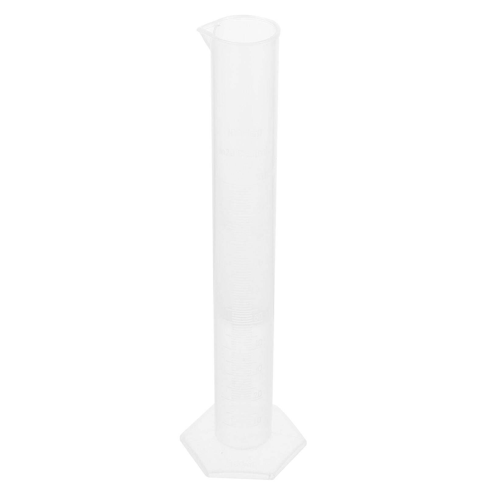 100ml Plastic Graduated Cylinder Beaker Science Measuring Test Tube Flask for Laboratory Home Use