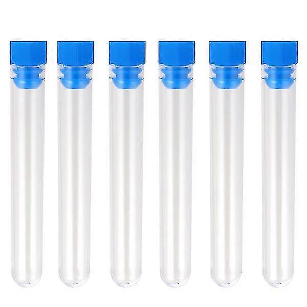 50pcs Plastic Clear Test Tube For Scientific Experiments Party Candy Storage With Cap(random Color) A
