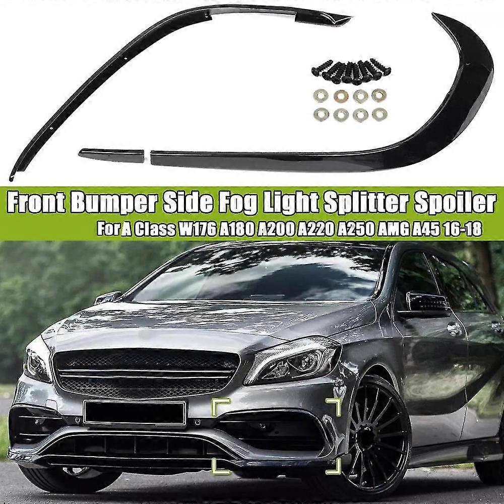 Front Bumper Side Air Knife Splitter Spoiler For A Class W176 A180 A200 A220 A250 Amg A45 2016-2 JUG