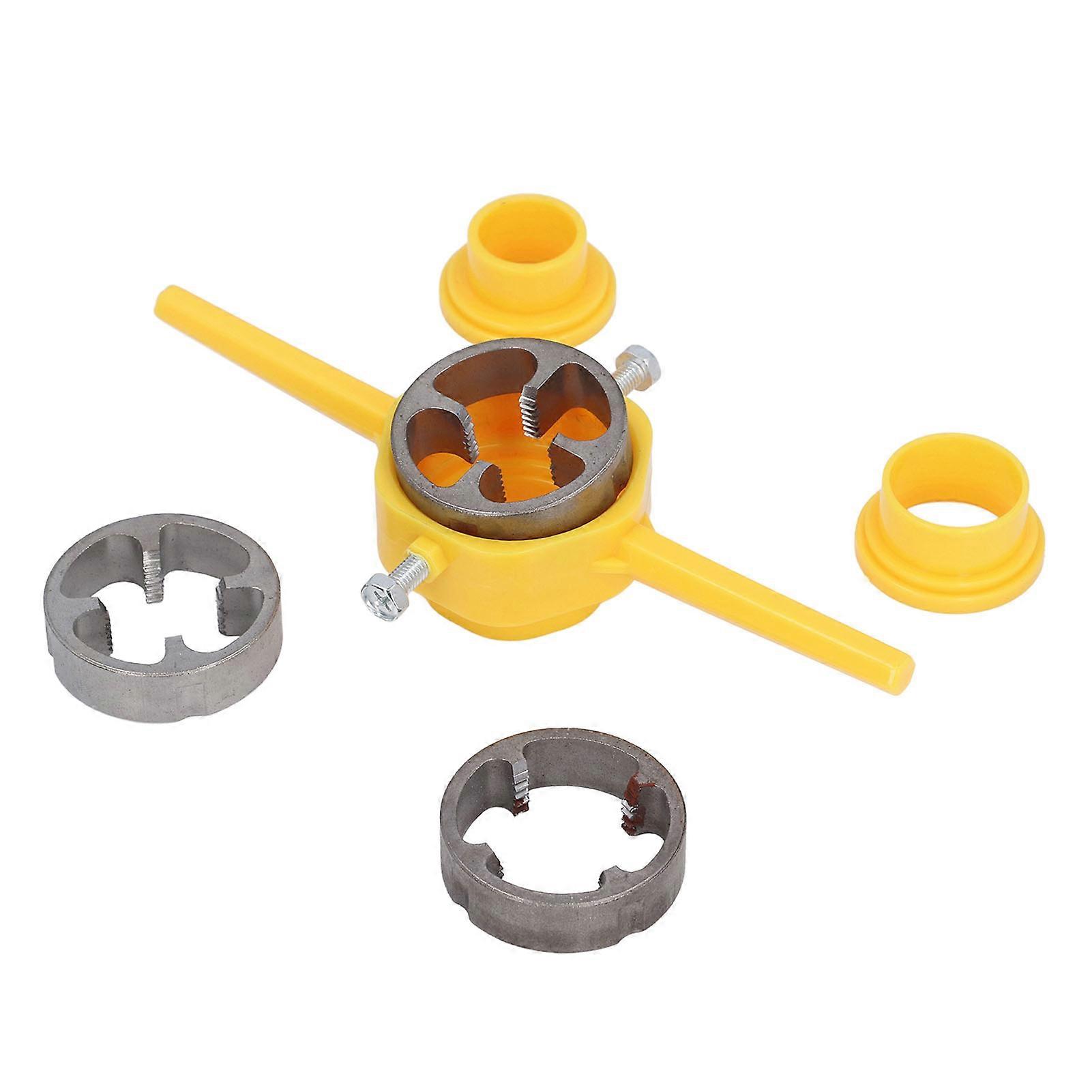 6PCS Set Thread Maker Tool Pipe PVC Threader Plumbing Tool with 1/2in 3/4in 1in NPT Dies 