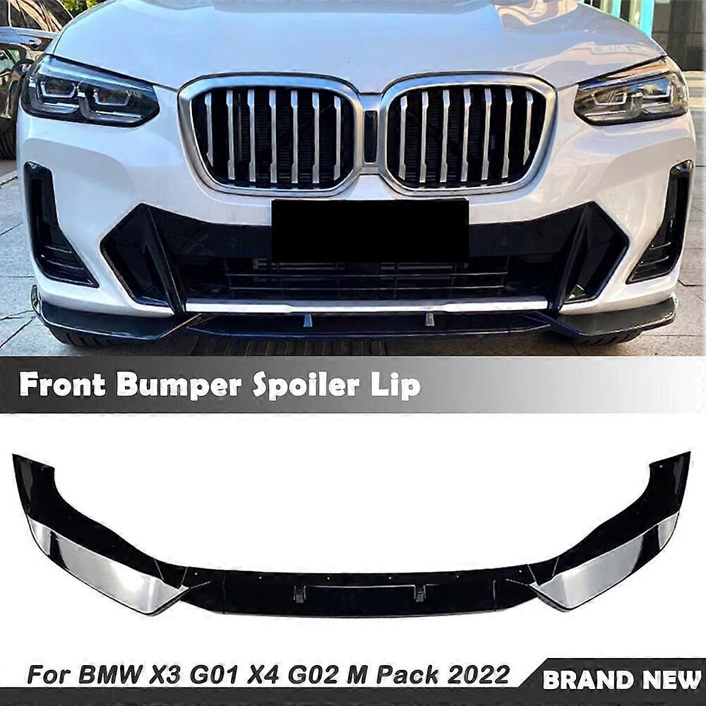 Front Bumper Spoiler Splitter Kit For BMW X3 G01 X4 G02 M Pack 2022-23 Gloss BLK