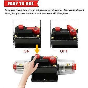 Interruttore Automatico Portafusibili 12V 50A Con Ripristino Manuale Per Auto - Impermeabile, Per Impianti Audio E Video - 3