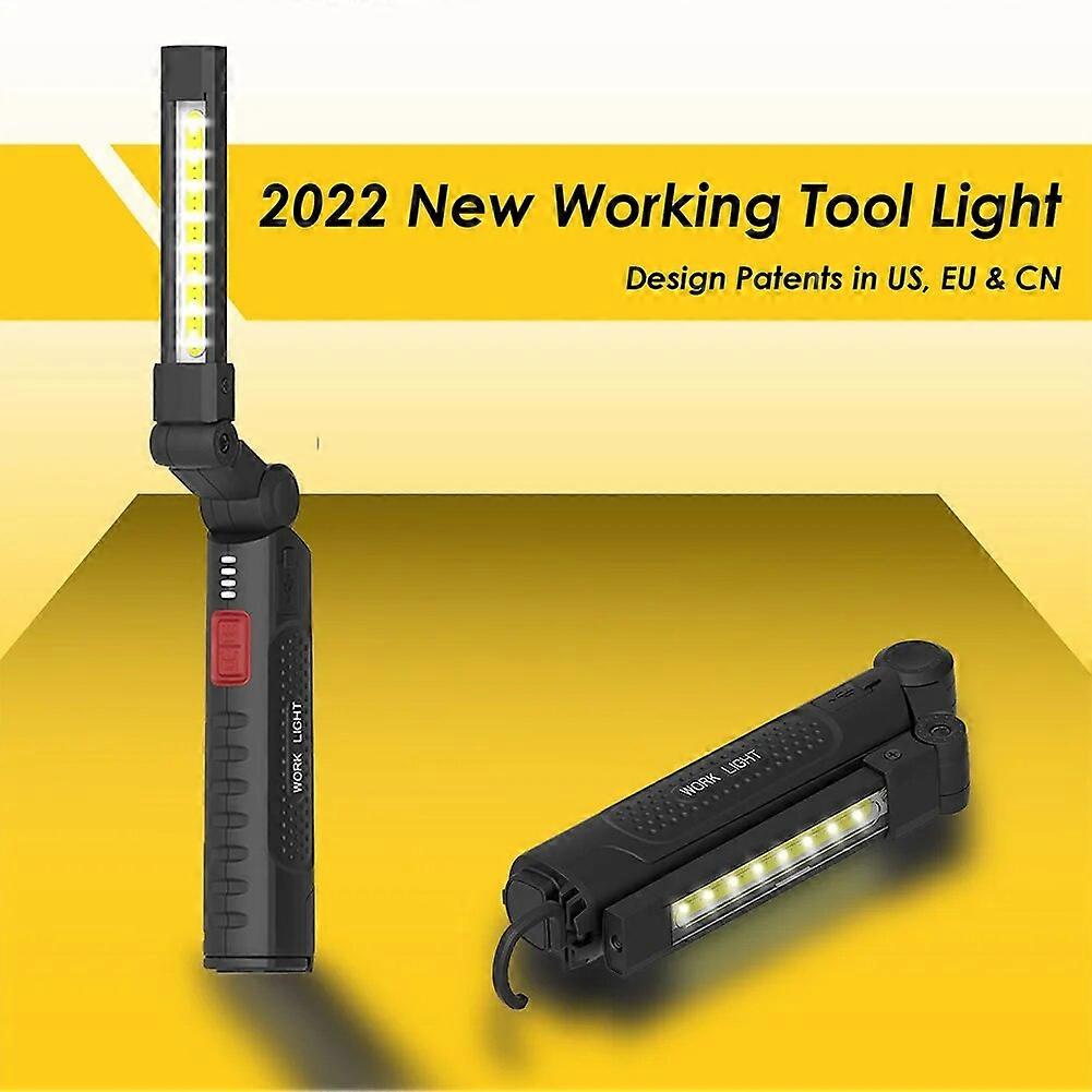 LED Working Light 6 Modes Camping Flashlight USB Rechargeable COB Torch Waterproof LED Magnet Lantern 360 Foldable Linternas