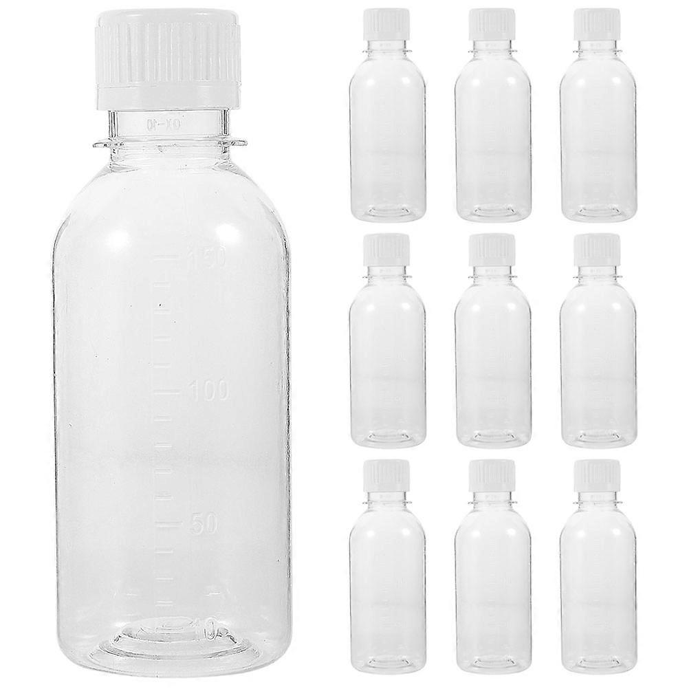 10pcs Clear Empty Juice Bottles Reusable Plastic Smoothie Bottles Milk Bottle with Cap