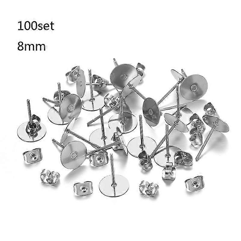 Stainless Steel Flat Pads Earring Backs Replacements For Studs Locking Set