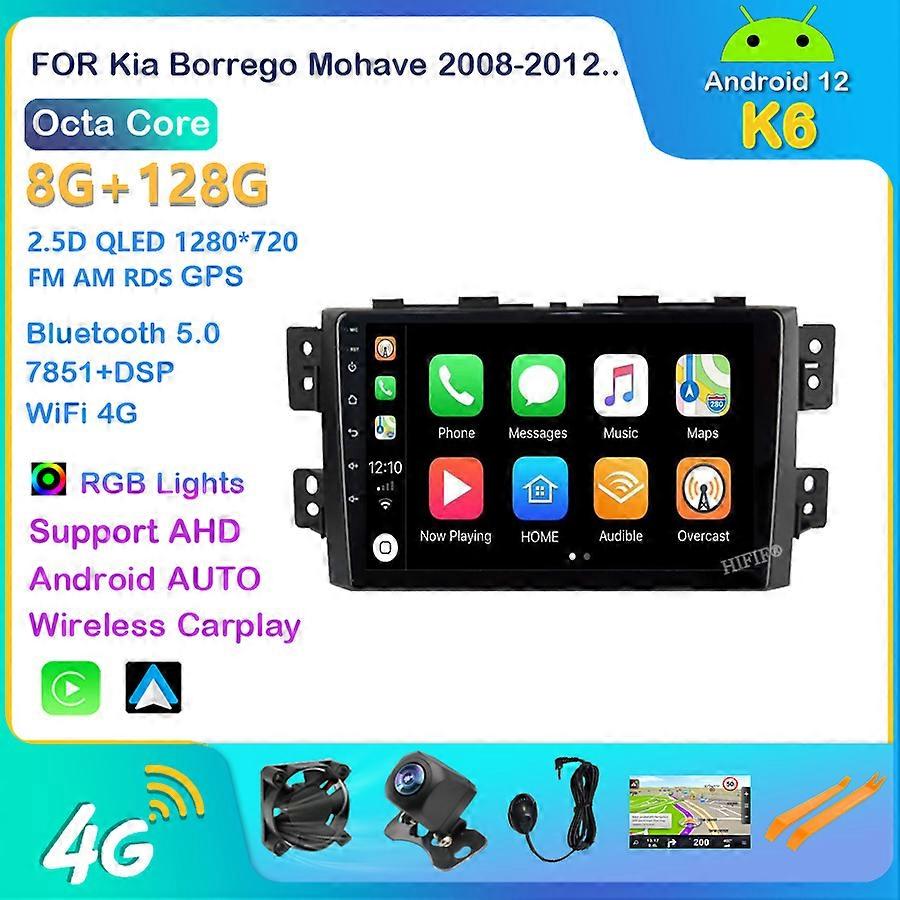 Carplay DSP IPS Android 12 Car Radio For Kia Borrego Mohave 2008-2012 Stereo Multimedia Video Player GPS Navigation BT Wifi HU