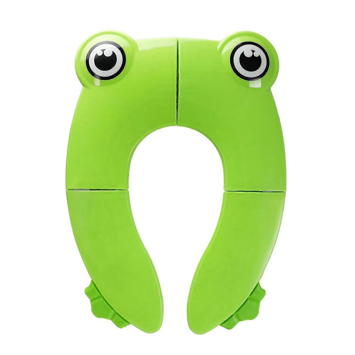 مقعد مرحاض للأطفال ، مدرب مرحاض قابل للطي للسفر أثناء التنقل (أخضر ، 1 قطعة