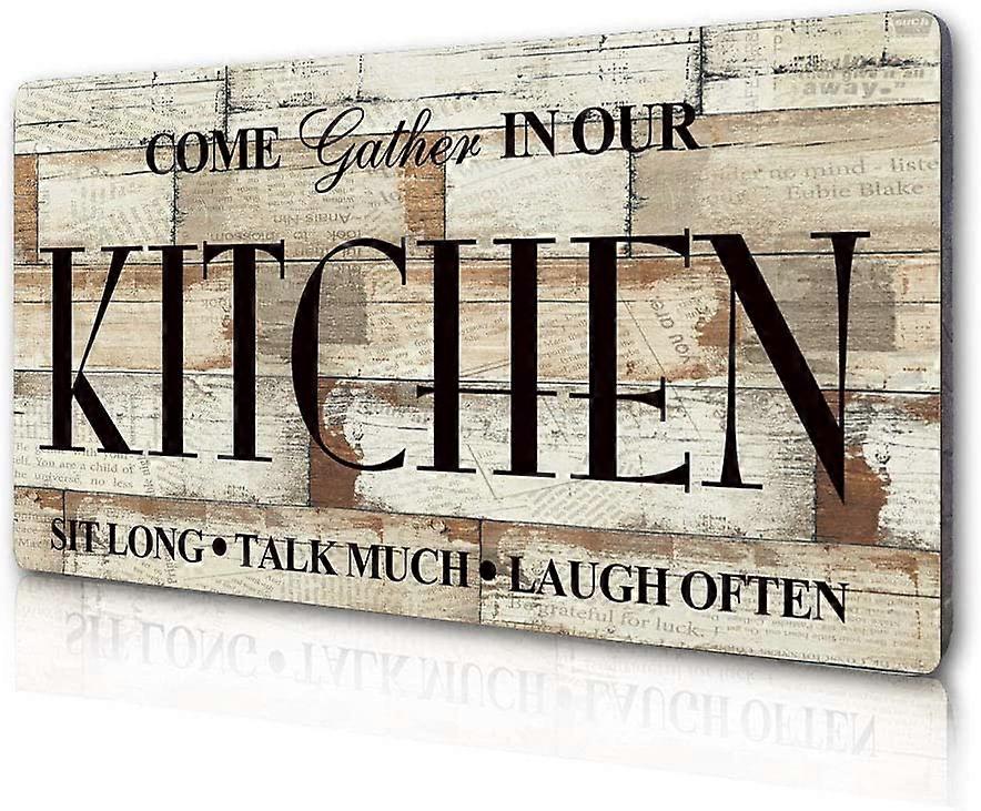 キッチンサイン農家のキッチン壁の装飾素朴なキッチンの壁のアート-私たちのキッチンに集まって来てください-キッチン看板の壁の装飾サイズ16 "x8"