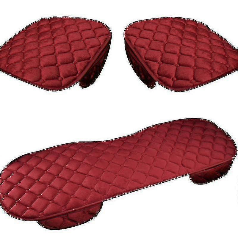 1set Auto Plush Seat Cover Cushion Protector Front Rear Pad Case Qxuan