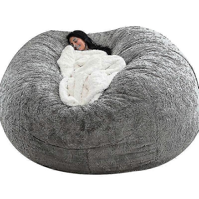Sitzsack Stuhlbezug, weiches flauschiges Fell Tragbarer Lazy Sofabezug