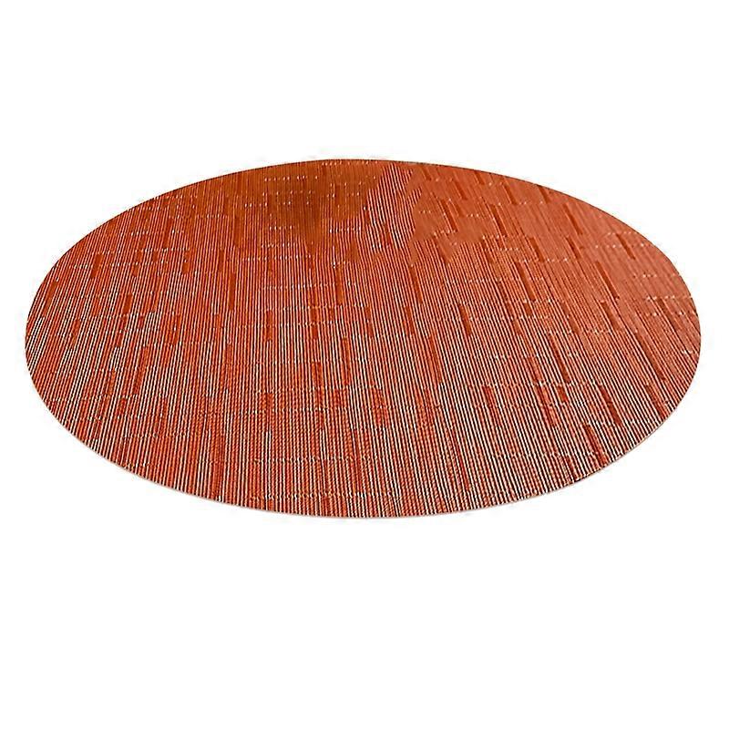 Bamboo Texture Placemat Oval Shape PVC Kitchen Dining Table Mat for Restaurants JIKAIX