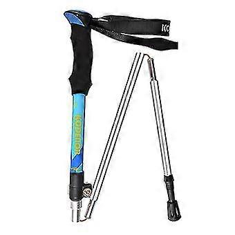 1Pc Walking Pole Folding Ultralight Quick Lock Trekking Poles Hiking Pole Running Walking Stick,Bl
