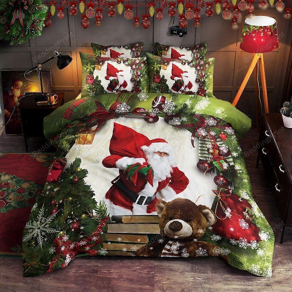 v3572 Lakan Jultomten God Jul Perfekta Gåvor Semester Påslakan Set Lakan IU3572
