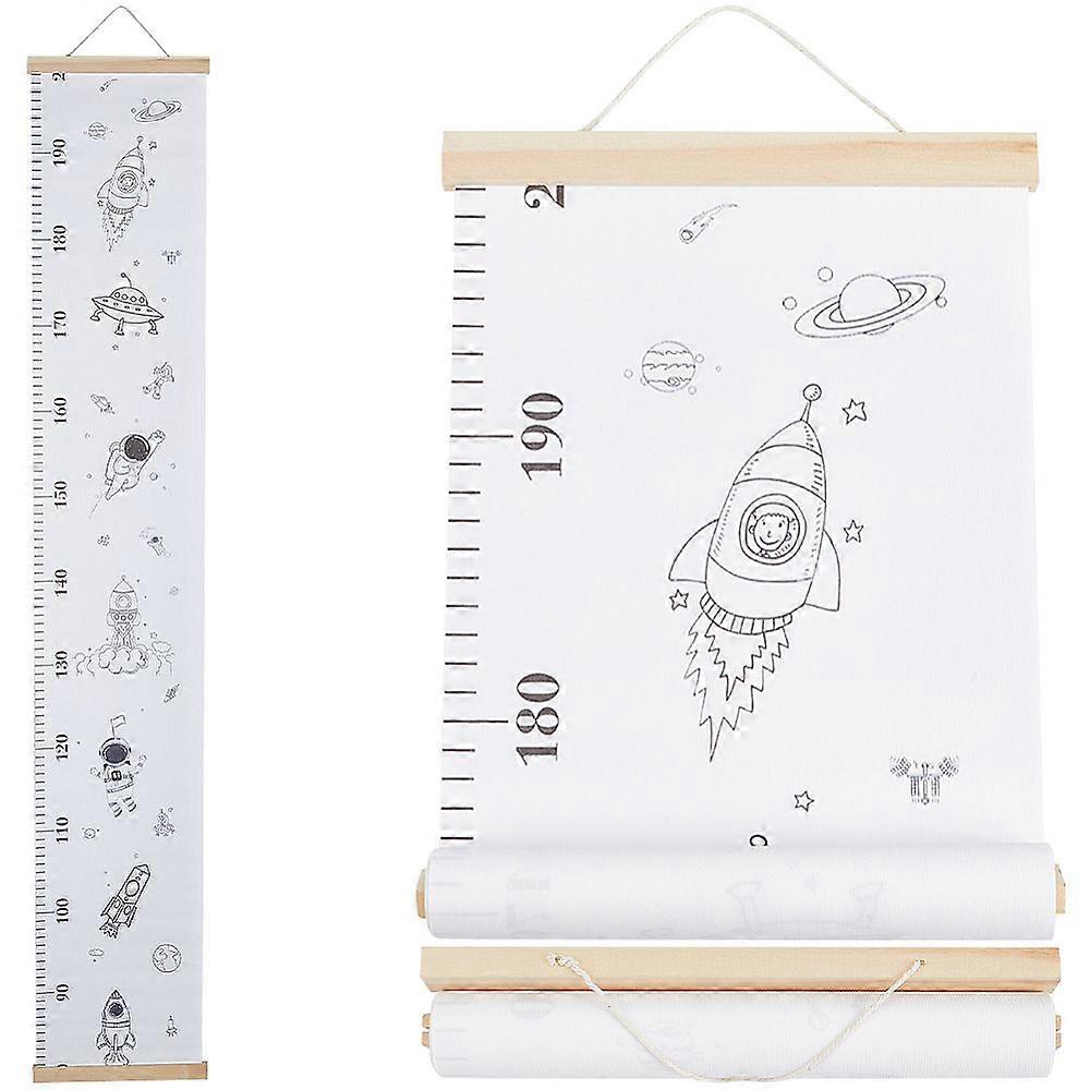 Space Theme Pattern Removable Height Chart for Kids Wood & SGC Hanging Measuring Chart Rulers Rectangle White 1290x200~213x0.3~11mm