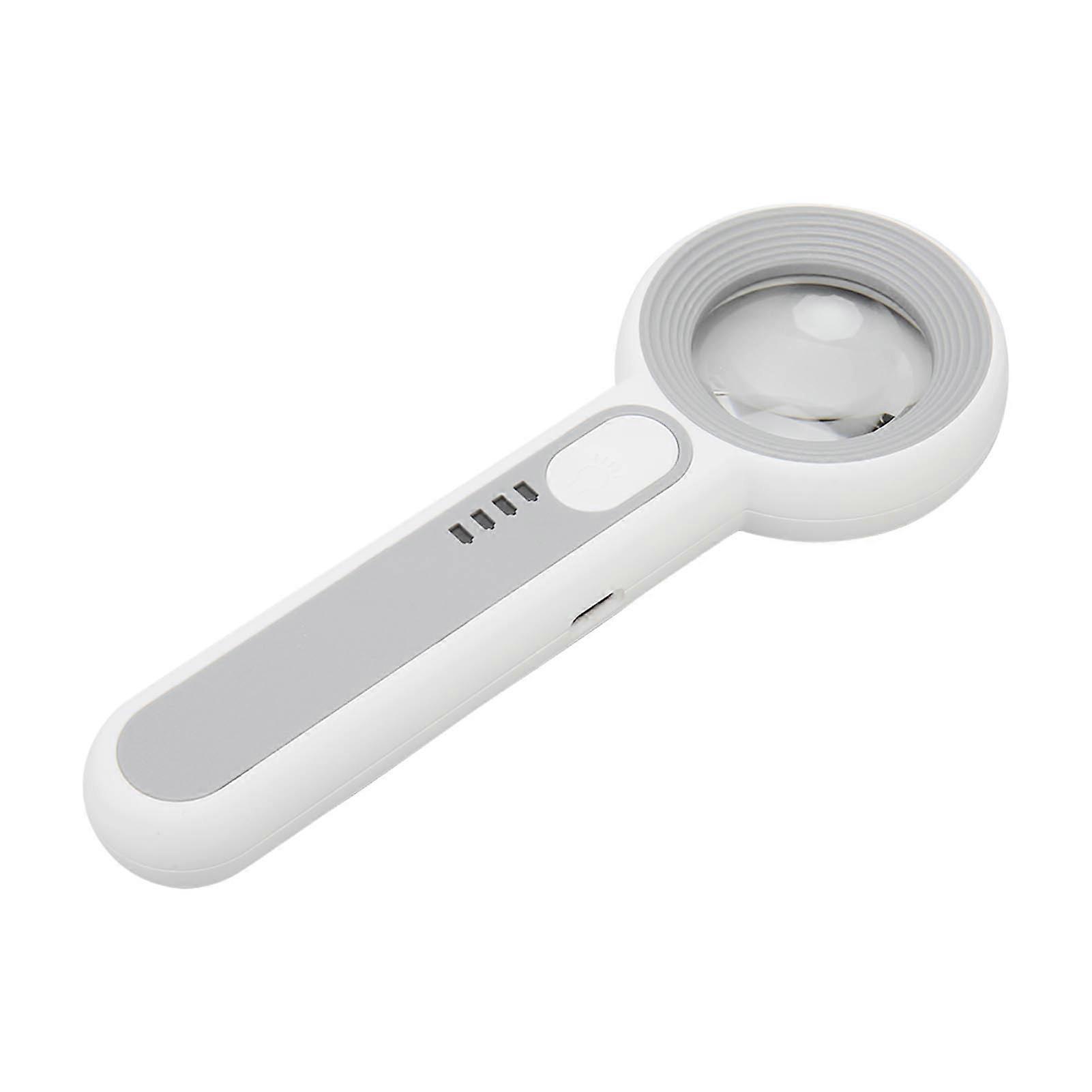 Magnifying Glass 11X Rechargeable 3 Levels Brightness Portable Handheld Magnifier with 10 LED for Reading Jewelry 