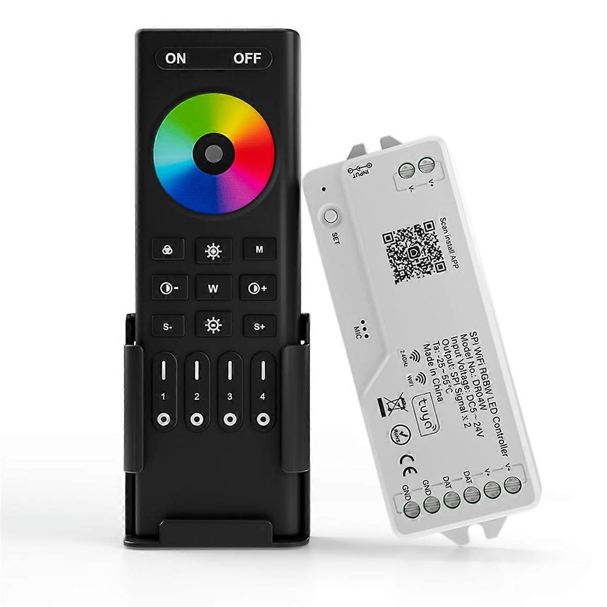 Kontroler 2.4G WiFi DR04W SPI RGBW RC03RF RF Remote Tuya APP / Smart Life / dla domu / Alexa Control Sup