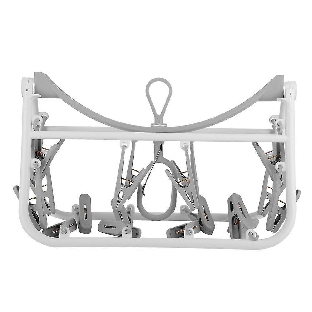 Windproof Multi-Function Collapsible 22 Clip Drying Underwear, Hanging Clothes Rack(Apricot)
