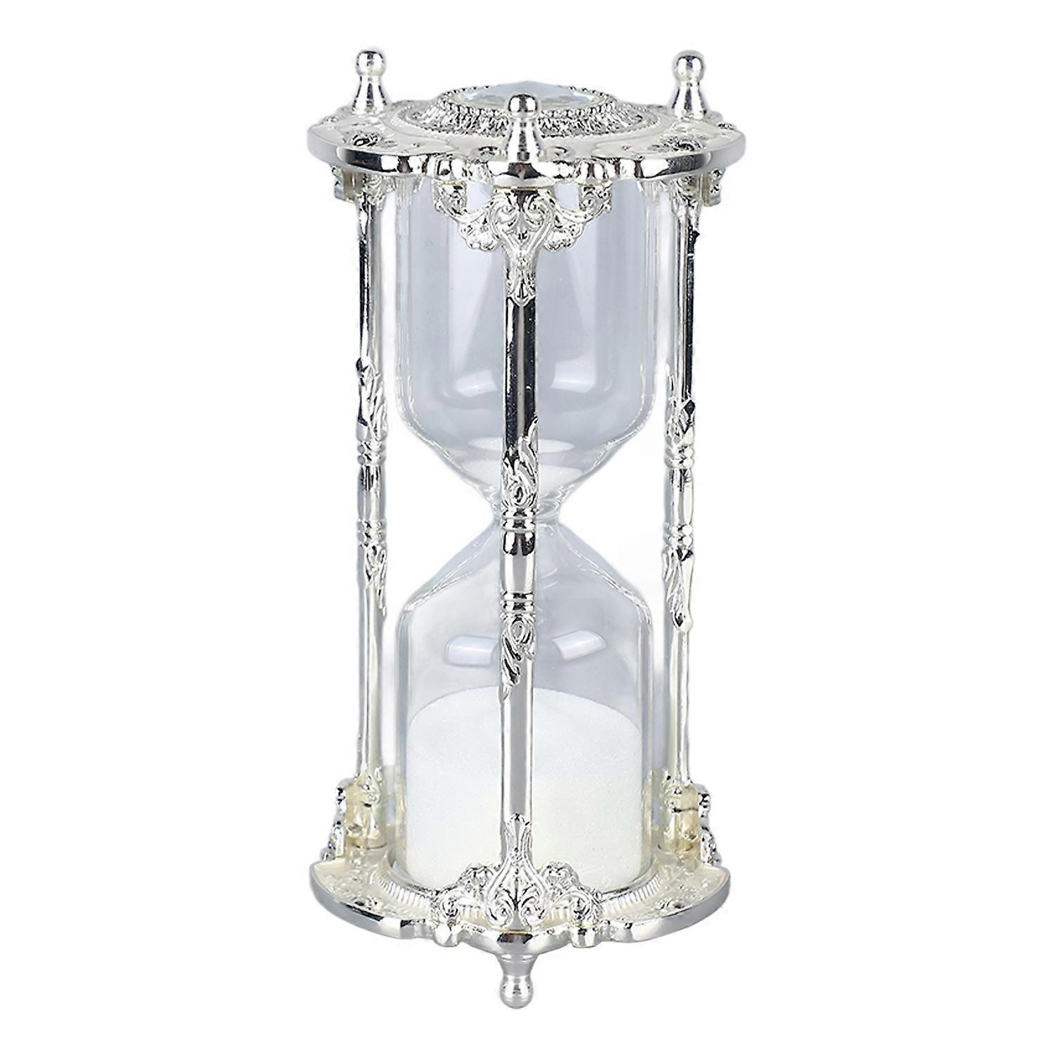 Antique Sand Hourglass Timer Metal Elegant 15 Minutes Decorative Hourglass for Wedding Home Desk Off
