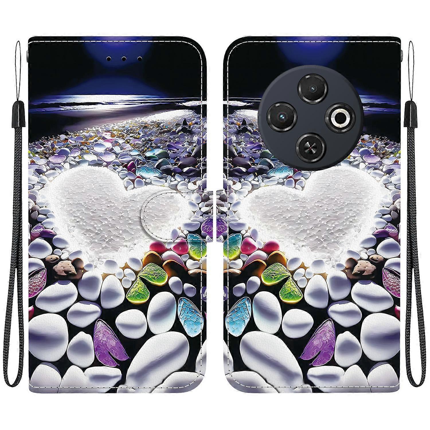 Crystal Texture Colored Drawing Leather Phone Case