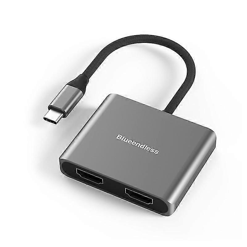 用于多显示器转换器的 Usb Type C 转双 4k HDMI 兼容适配器